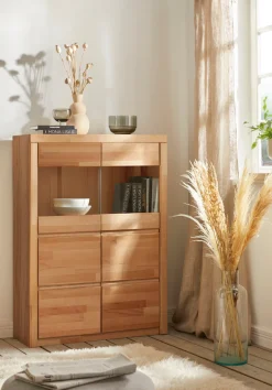 OTTO home Highboard »Silkeborg« schöne grifflose Optik, teilmassiv