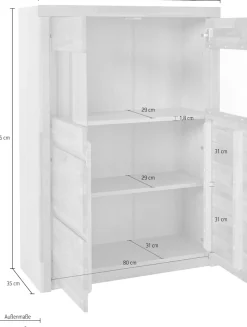 OTTO home Highboard »Silkeborg« schöne grifflose Optik, teilmassiv