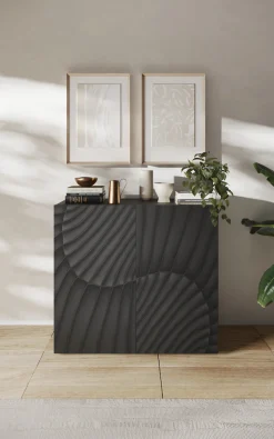 OTTO home Highboard »Snake, Kommode, Anrichte, Stauraummöbel, Höhe 123 cm, Breite 121 cm« moderne Wohnmöbel, 2 Türen, viel Stauraum, stilvoll und funktional