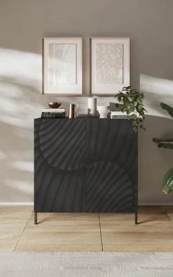 OTTO home Highboard »Snake, Kommode, Anrichte, Stauraummöbel, Höhe 123 cm, Breite 121 cm« moderne Wohnmöbel, 2 Türen, viel Stauraum, stilvoll und funktional