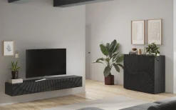 OTTO home Highboard »Snake, Kommode, Anrichte, Stauraummöbel, Höhe 123 cm, Breite 121 cm« moderne Wohnmöbel, 2 Türen, viel Stauraum, stilvoll und funktional
