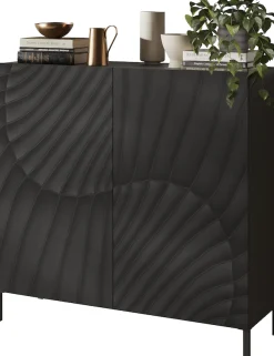 OTTO home Highboard »Snake, Kommode, Anrichte, Stauraummöbel, Höhe 123 cm, Breite 121 cm« moderne Wohnmöbel, 2 Türen, viel Stauraum, stilvoll und funktional