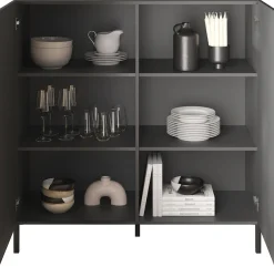 OTTO home Highboard »Snake, Kommode, Anrichte, Stauraummöbel, Höhe 123 cm, Breite 121 cm« moderne Wohnmöbel, 2 Türen, viel Stauraum, stilvoll und funktional