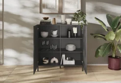 OTTO home Highboard »Snake, Kommode, Anrichte, Stauraummöbel, Höhe 123 cm, Breite 121 cm« moderne Wohnmöbel, 2 Türen, viel Stauraum, stilvoll und funktional