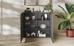 OTTO home Highboard »Snake, Kommode, Anrichte, Stauraummöbel, Höhe 123 cm, Breite 121 cm« moderne Wohnmöbel, 2 Türen, viel Stauraum, stilvoll und funktional