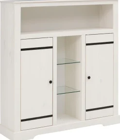 OTTO home Highboard Stauraumschrank aus massivem Kiefernholz, Breite 120 cm