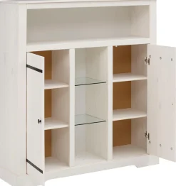 OTTO home Highboard Stauraumschrank aus massivem Kiefernholz, Breite 120 cm