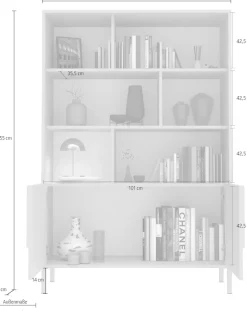 OTTO home Highboard »Stone« 3D-Design, Stauraum dekorativ & praktisch, Füße wählbar