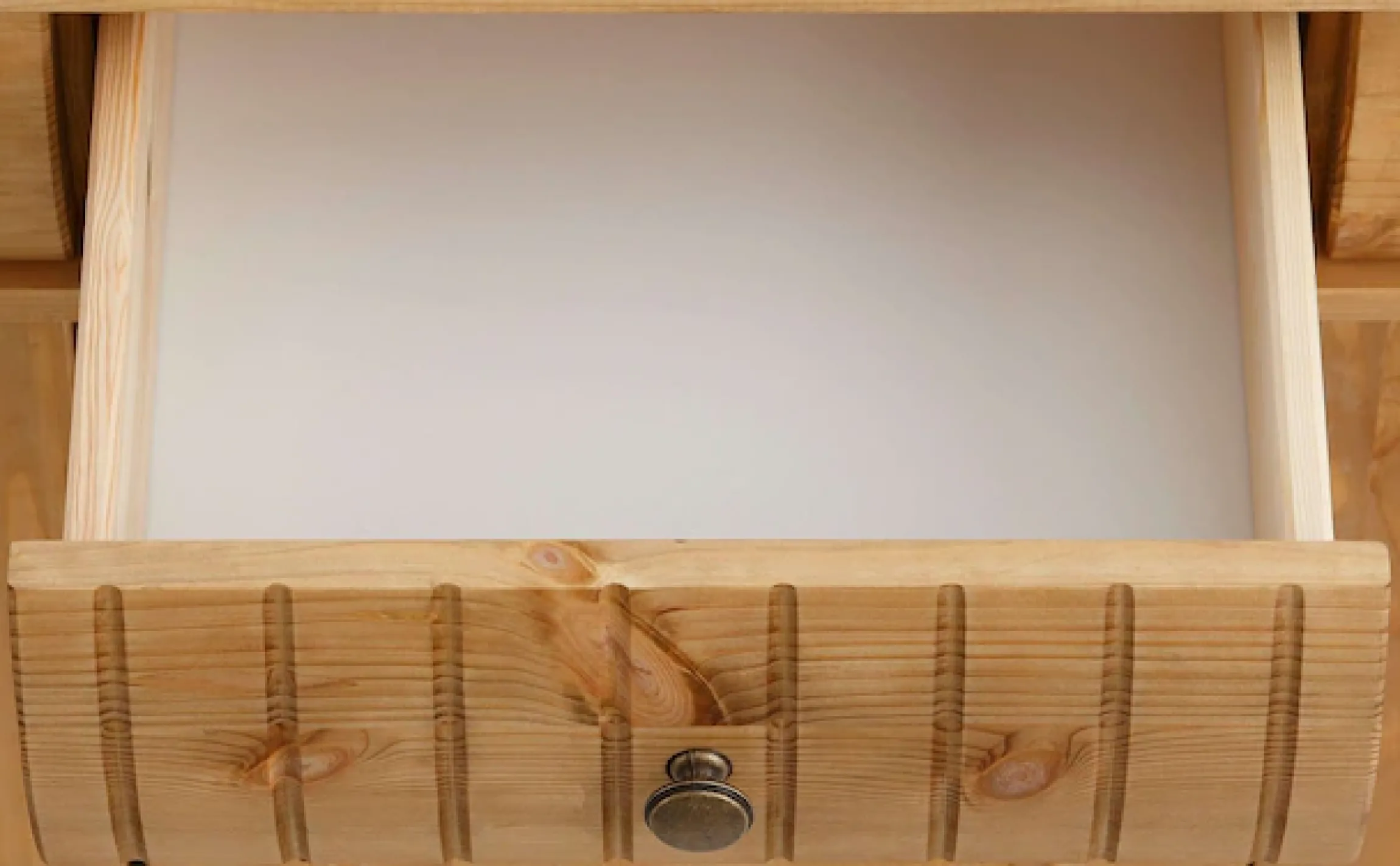 OTTO home Highboard »Teresa Mini-Vitrine mit Glastüren und 2 Schubkästen« Kommode, aus massiver Kiefer, Breite 84 cm, FSC®