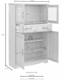 OTTO home Highboard »Trinidad« Vitrine, Breite 102 cm
