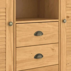 OTTO home Highboard »Turia, mit Glas- und Lamellentüren« Vitrine/Midischrank/Kommode, aus massivem Kiefernholz, FSC®, B: 127 cm
