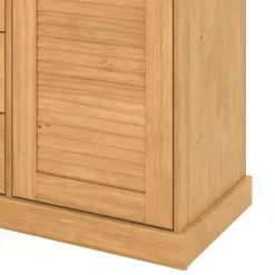 OTTO home Highboard »Turia, mit Glas- und Lamellentüren« Vitrine/Midischrank/Kommode, aus massivem Kiefernholz, FSC®, B: 127 cm