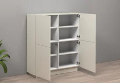 OTTO home Highboard »VELA, Höhe 120 cm, Design mit schrägen Türen, 8 Fächer, Made in Italy« 1 Stk. tlg. Made in Italy, Maße-B/T/H: 100x35x120,hohes Sideboard,Anrichte,Kommode
