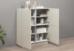 OTTO home Highboard »VELA, Höhe 120 cm, Design mit schrägen Türen, 8 Fächer, Made in Italy« 1 Stk. tlg. Made in Italy, Maße-B/T/H: 100x35x120,hohes Sideboard,Anrichte,Kommode