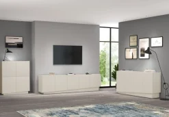OTTO home Highboard »VELA, Höhe 120 cm, Design mit schrägen Türen, 8 Fächer, Made in Italy« 1 Stk. tlg. Made in Italy, Maße-B/T/H: 100x35x120,hohes Sideboard,Anrichte,Kommode