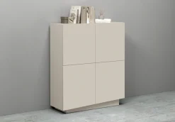 OTTO home Highboard »VELA, Höhe 120 cm, Design mit schrägen Türen, 8 Fächer, Made in Italy« 1 Stk. tlg. Made in Italy, Maße-B/T/H: 100x35x120,hohes Sideboard,Anrichte,Kommode
