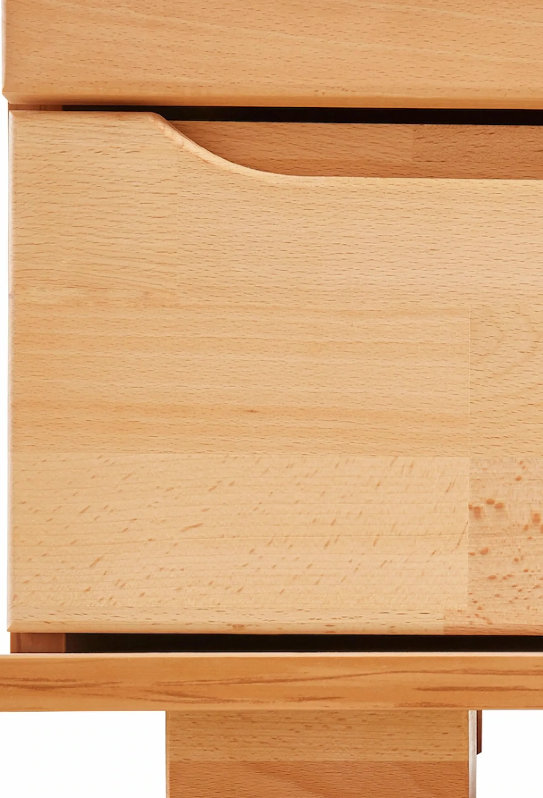 OTTO home Highboard »Vetro,150cm breit,40 cm tief,Fronten Massivholz,9 Fächer« Kernbuche massiv, Holzwerkstoff, 3Türen,6 Schubladen, Griffmulden
