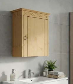OTTO home Hängeschrank »Indra, Badschrank, Badmöbel, Badezimmerschrank« B/T/H: 46/32/52 cm,aus massiver Kiefer, FSC®-zertifiziert
