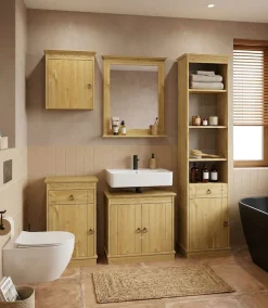 OTTO home Hängeschrank »Indra, Badschrank, Badmöbel, Badezimmerschrank« B/T/H: 46/32/52 cm,aus massiver Kiefer, FSC®-zertifiziert