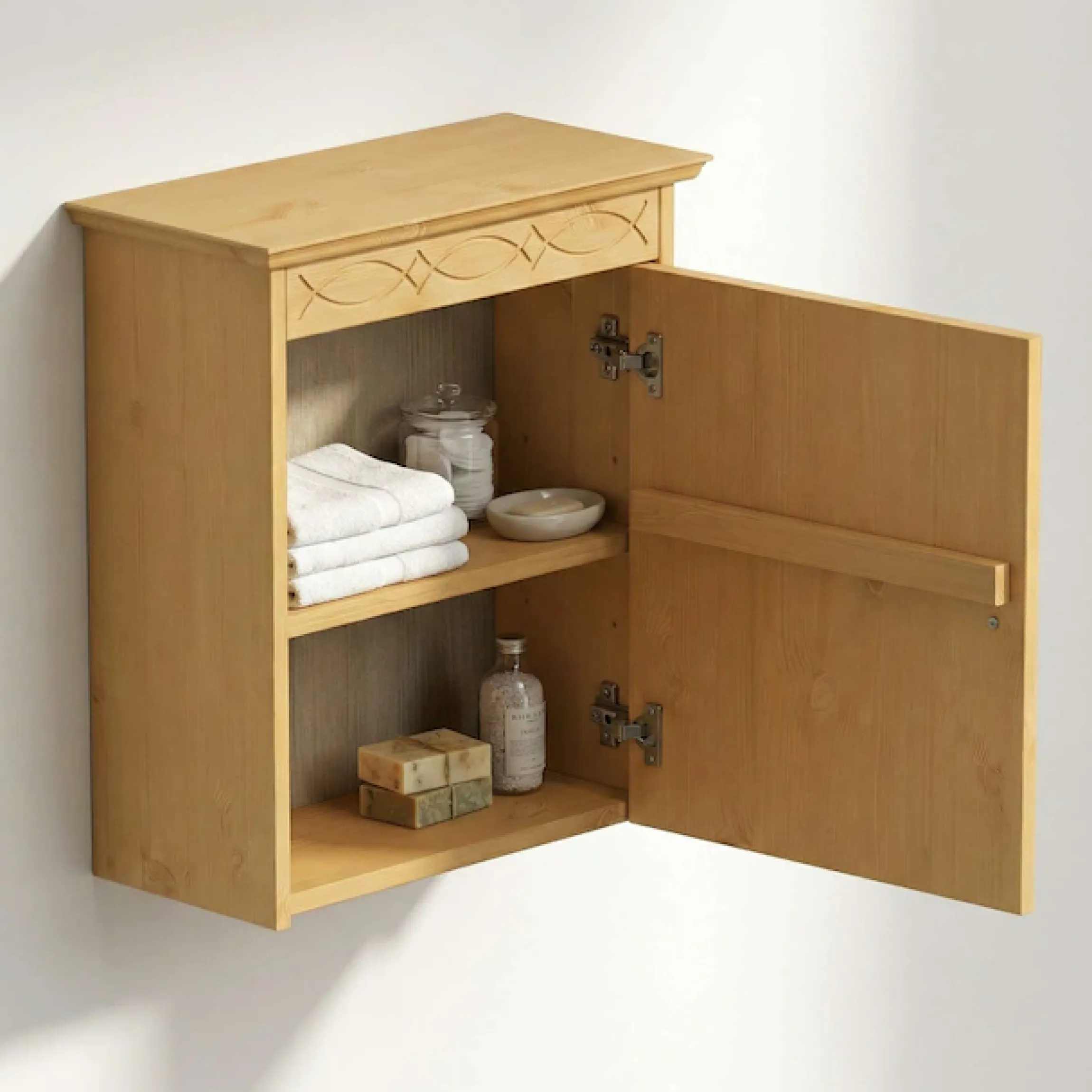 OTTO home Hängeschrank »Indra, Badschrank, Badmöbel, Badezimmerschrank« B/T/H: 46/32/52 cm,aus massiver Kiefer, FSC®-zertifiziert
