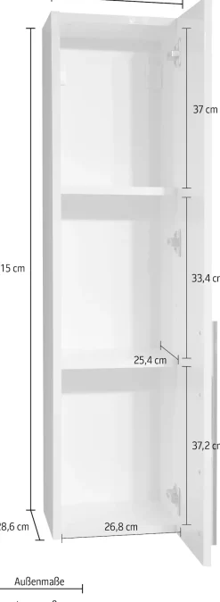 OTTO home Hängevitrine »Piano« UV lackiert, Soft-Close-Funktion, Höhe 115 cm, Breite 29,7 cm