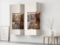 OTTO home Hängevitrine »Sky45« (H/B/T): 125/62/30cm,Mit Beleuchtung, lackiert mit wasserbasiertem UV-Lack