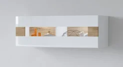 OTTO home Hängevitrine »Toledo,Breite 131 cm trendige Glasvitrine mit dekorative MDF-Front« Vitrine mit Glasfront, ohne Beleuchtung, viel Stauraum