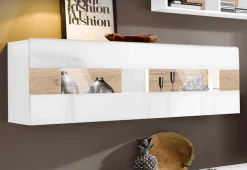 OTTO home Hängevitrine »Toledo,Breite 131 cm trendige Glasvitrine mit dekorative MDF-Front« Vitrine mit Glasfront, ohne Beleuchtung, viel Stauraum