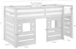 OTTO home Hochbett »Alpi« aus Kiefernholz, inklusive Leiter und Panel, Außenmaßenbreite 103 cm