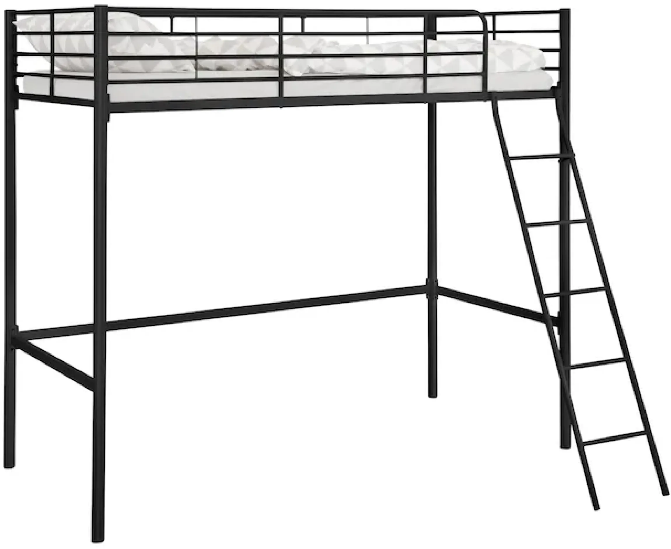 OTTO home Hochbett »Hayo,Zeitloses Metallbett, in mehreren Farben« Gesamtmaße (B/T/H) ca. 208/159/186 cm,inkl. Lattenrost, Absturzsicherung und Leiter aus Metall