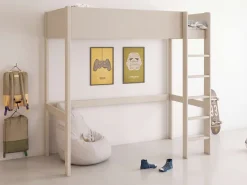 OTTO home Hochbett »TIPO, Kinderbett, Leiter links oder rechts montierbar« B/H/T 207,7x190x105cm,FSC® zertifiziertes Massivholz, Rundum-Absturzschutz