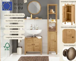 OTTO home Hochschrank »Ayanna« Badschrank aus Massivholz, FSC®,Breite 33 cm, Höhe 170 cm