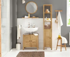 OTTO home Hochschrank »Ayanna« Badschrank aus Massivholz, FSC®,Breite 33 cm, Höhe 170 cm