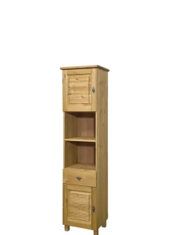 OTTO home Hochschrank »Rauna« aus massiver Kiefer, Breite 44 cm, Rillenoptik, made in EU