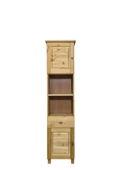 OTTO home Hochschrank »Rauna« aus massiver Kiefer, Breite 44 cm, Rillenoptik, made in EU