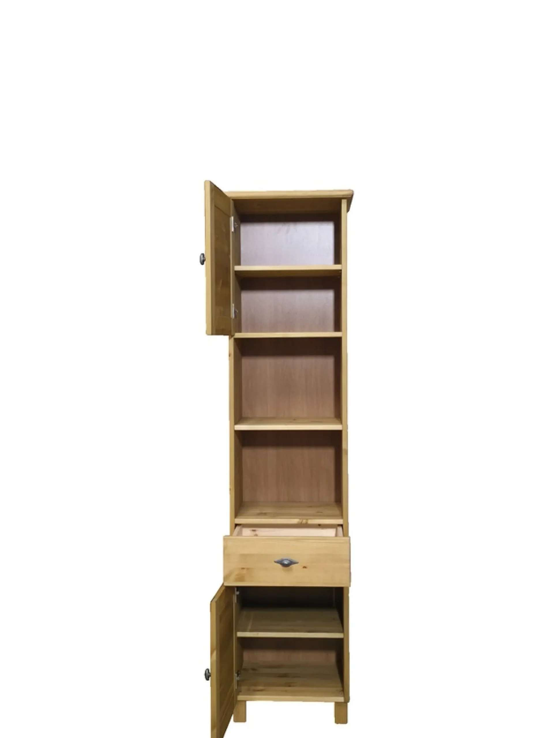 OTTO home Hochschrank »Rauna« aus massiver Kiefer, Breite 44 cm, Rillenoptik, made in EU