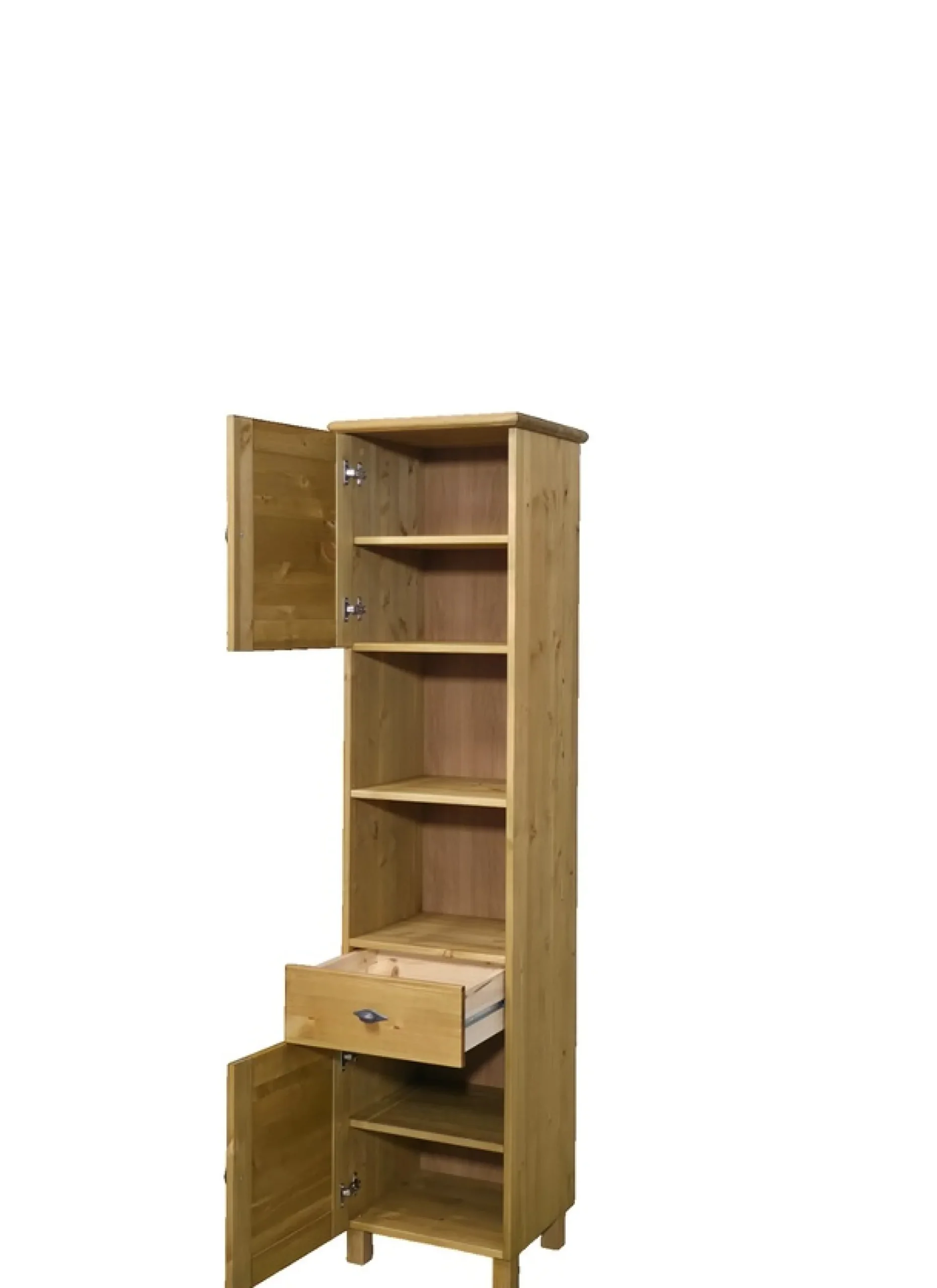 OTTO home Hochschrank »Rauna« aus massiver Kiefer, Breite 44 cm, Rillenoptik, made in EU