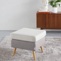OTTO home Hocker »Salla« 2-farbig,Bouclé oder Struktur fein, passend zum Sessel