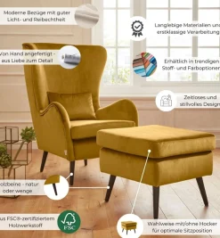 OTTO home Hocker »Salla« 2-farbig,Bouclé oder Struktur fein, passend zum Sessel
