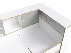 OTTO home Jugendbett »ELLEETE Stauraumbett 90x200 cm, Maße B/T/H: 231,5/125,5/88,5 cm« Bett ohne Matratze mit 2 Schubladen, 2 Türen und 6 Fächer