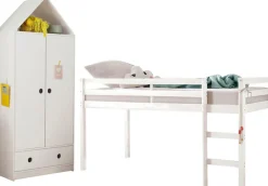 OTTO home Jugendzimmer-Set »Alpi« Spar-Set, 2 Stk. tlg. Hochbett und Kleiderschrank in Hausoptik, perfekt für kleine Räume
