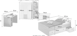 OTTO home Jugendzimmer-Set »Jugendzimmer-Set »Riekke« 5-teilig« Set, 5 Stk. tlg. Farblich abgestimmte Möbelserie