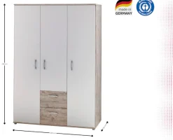 OTTO home Jugendzimmer-Set »Kinderzimmer-Set »Riekke« 4-teilig« Spar-Set, Bodenbett, Kleiderschrank 3 Türen, Standregal, Truhe, 4 Stk. tlg. Farblich abgestimmte Möbelserie