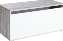 OTTO home Jugendzimmer-Set »Kinderzimmer-Set »Riekke« 4-teilig« Spar-Set, Bodenbett, Kleiderschrank 3 Türen, Standregal, Truhe, 4 Stk. tlg. Farblich abgestimmte Möbelserie