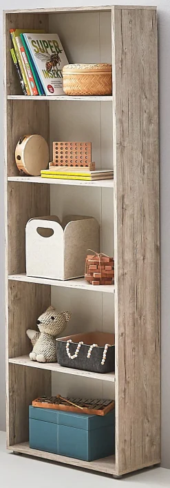 OTTO home Jugendzimmer-Set »Set »Riekke«, viel Stauraum« Spar-Set, Kleiderschrank 3 türig, Hochbett, Standregal, Schreibtisch, 4 Stk. tlg. Hochbett, Etagenbett, Ablagefach unter dem Bett, Blauer Engel,