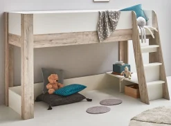 OTTO home Jugendzimmer-Set »Set »Riekke«, viel Stauraum« Spar-Set, Kleiderschrank 3 türig, Hochbett, Standregal, Schreibtisch, 4 Stk. tlg. Hochbett, Etagenbett, Ablagefach unter dem Bett, Blauer Engel,
