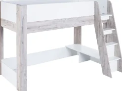 OTTO home Jugendzimmer-Set »Set »Riekke«, viel Stauraum« Spar-Set, Kleiderschrank 3 türig, Hochbett, Standregal, Schreibtisch, 4 Stk. tlg. Hochbett, Etagenbett, Ablagefach unter dem Bett, Blauer Engel,