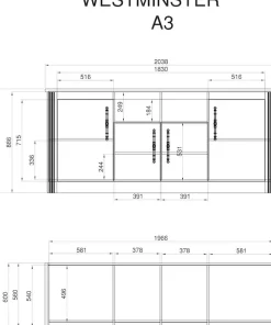OTTO home Küche »KS-Westminster« Breite 204 cm, ohne E-Geräte