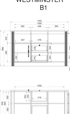 OTTO home Küche »KS-Westminster« Breite 226 cm, ohne E-Geräte