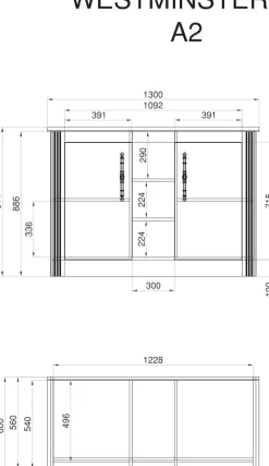 OTTO home Küche »KS-Westminster« Breite 226 cm, ohne E-Geräte